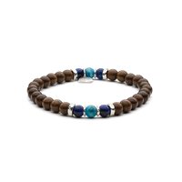 Bracciale Antracite Wood in Legno Pietre dure BWD07 AFRO
